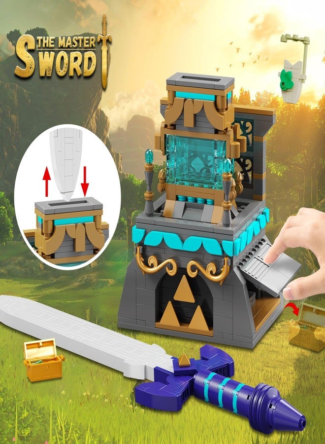 TOY PLAYER مجموعة مكعبات بناء سيف ماستر المتوهج من لعبة BOTW، مجموعة ألعاب سيف للكبار والأولاد والأطفال من سن 6 إلى 12 سنة (498 قطعة) - Image 2